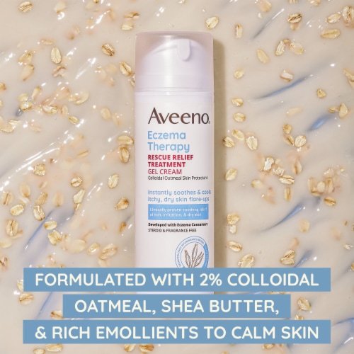 Aveeno Eczema Therapy Rescue Relief Treatment Gel Cream Perspective: left