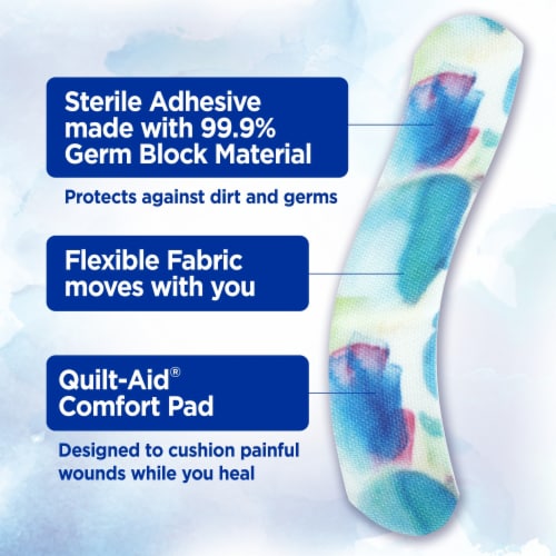 BAND-AID Brand Flexible Fabric Limited Edition Water Color Assorted Sizes Adhesive Bandages Perspective: left