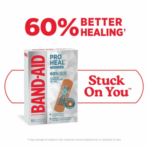 Band-Aid Hydrocolloid Pad All One Size Pro Heal Bandages Perspective: left