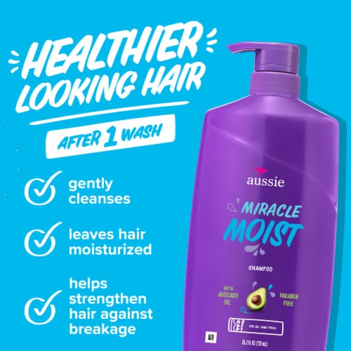Aussie Miracle Moist Shampoo and Conditioner Hair Set Perspective: left