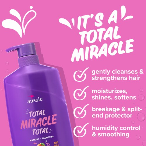 Aussie Total Miracle with Apricot & Macadamia Oil Paraben Free Shampoo Perspective: left