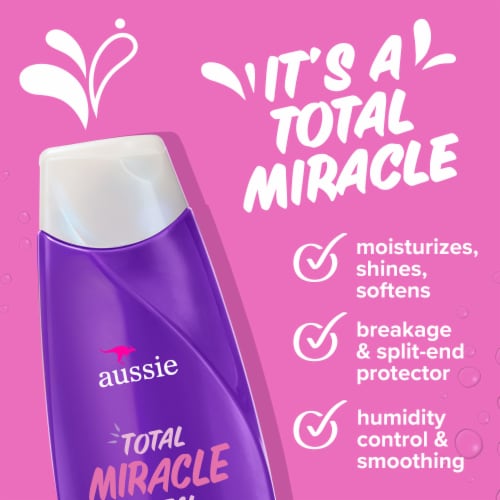 Aussie Total Miracle Conditioner with Apricot and Macadamia Oil Paraben Free for Dry Damaged Hair Perspective: left