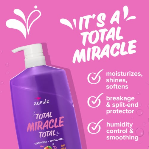 Aussie Total Miracle Conditioner with Apricot and Macadamia Oil Paraben Free for Dry Damaged Hair Perspective: left