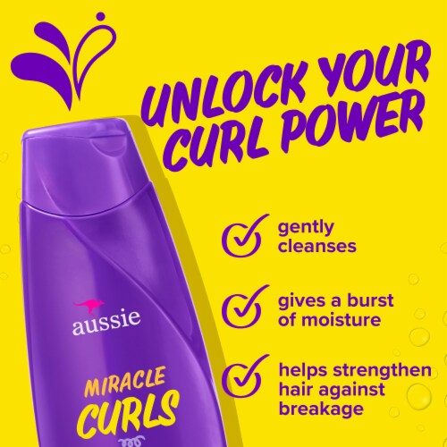 Aussie Miracle Curls Shampoo with Coconut Oil Paraben Free Perspective: left