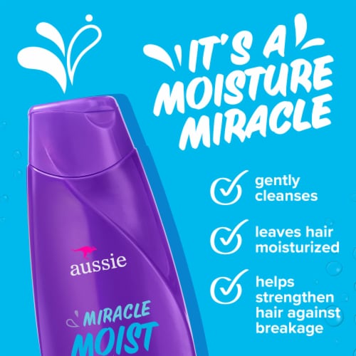 Aussie Miracle Moist Shampoo with Avocado Oil Paraben Free Perspective: left