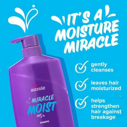 Aussie Miracle Moist Shampoo with Avocado Oil Paraben Free Perspective: left