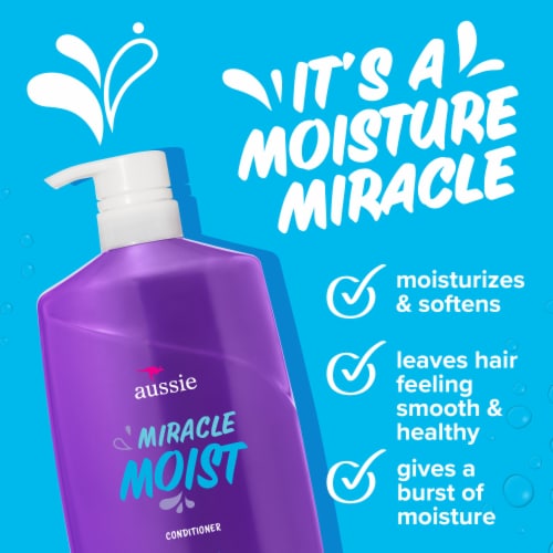 Aussie Miracle Moist with Avocado & Jojoba Oil Paraben Free Conditioner Perspective: left