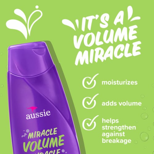 Aussie Miracle Paraben-Free with Plum & Bamboo Volume Shampoo Perspective: left
