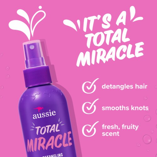Aussie Total Miracle Detangling Spray with Apricot and Macadamia Oil Perspective: left