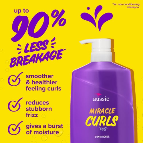 Aussie Miracle Curls Shampoo and Conditioner Set with Coconut Oil Paraben Free Perspective: left
