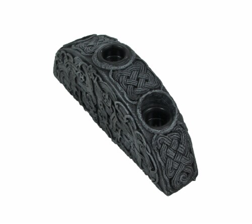 Gothic Endless Knot Design Triple Taper Candle Holder Perspective: left