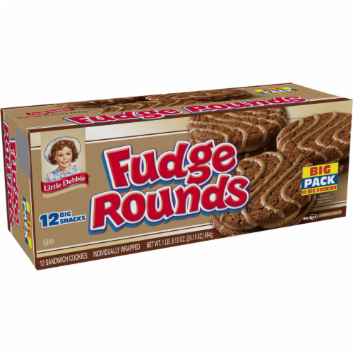 Little Debbie Fudge Rounds Big Pack, 3 Boxes, 36 Individually Wrapped Chocolate Cookies Perspective: left
