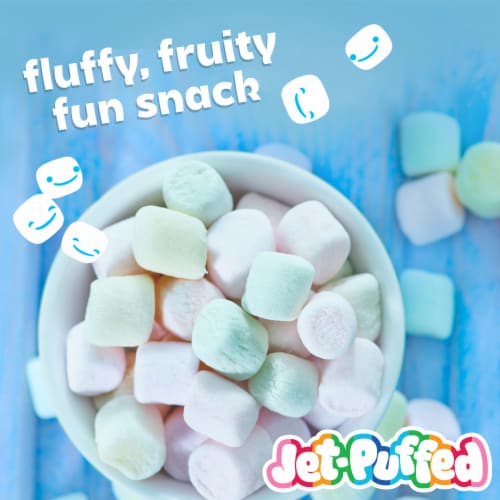 Jet-Puffed Fruity-Fun Orange Strawberry Lemon & Lime Mini Marshmallows Perspective: left