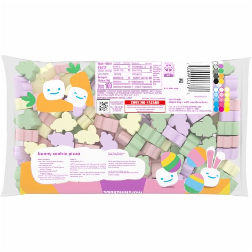 Jet-Puffed Vanilla Bunny Shaped Easter Spring Mallows Marshmallows Perspective: left
