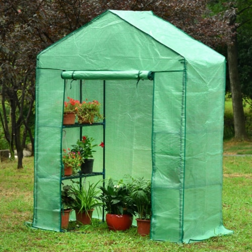 Genesis Portable Walk In Greenhouse with Heavy Duty Opaque Cover Perspective: left