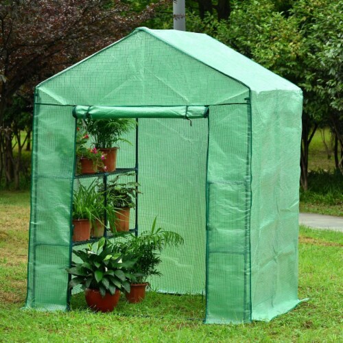 Genesis Portable Walk In Greenhouse with Heavy Duty Opaque Cover Perspective: left
