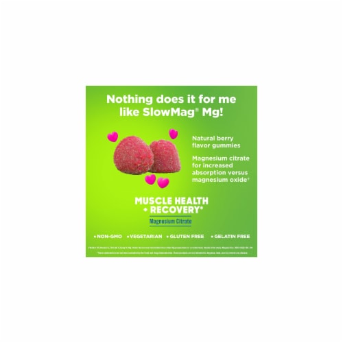 Slow Mag Slowmag mg Muscle Health + Recovery Gummies Magnesium Citrate in 60 ct (Pack of 2) Perspective: left