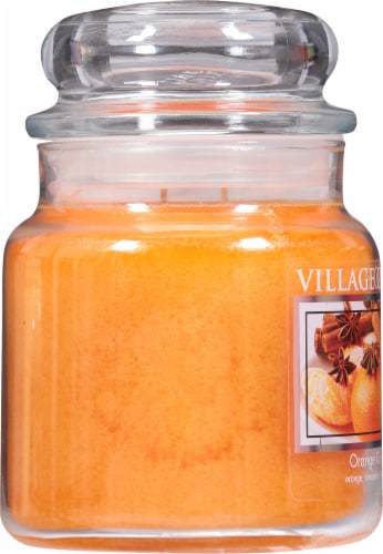 Village Candle Orange Cinnamon Jar Candle Perspective: left