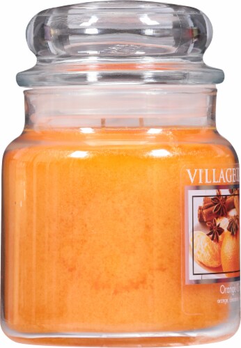 Village Candle Orange Cinnamon Jar Candle Perspective: left