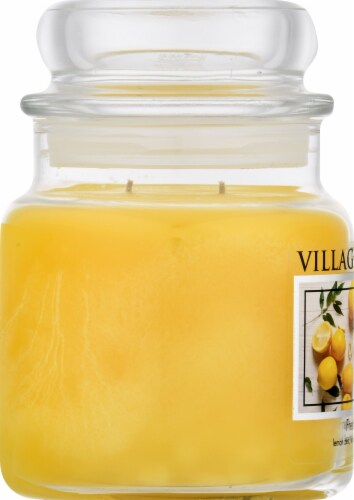 Village Candle Fresh Lemon Scented Jar Candle - Yellow Perspective: left
