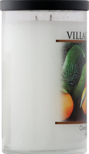 Village Candle Clementine Evergreen Candle Perspective: left