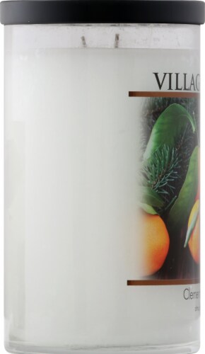 Village Candle Clementine Evergreen Candle Perspective: left