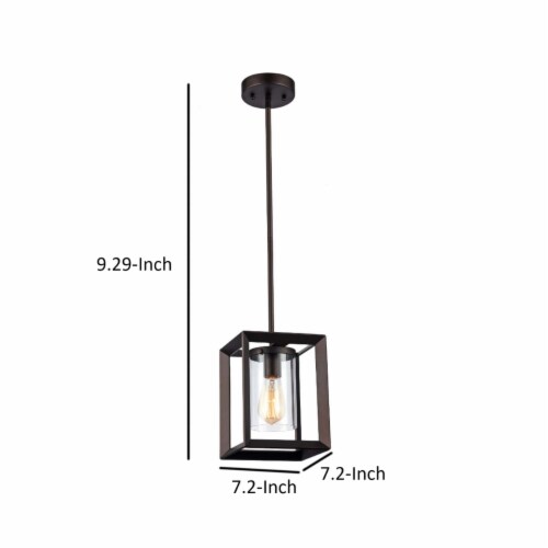 IRONCLAD Industrial-style 1 Light Rubbed Bronze Ceiling Mini Pendant 7  Shade Perspective: left
