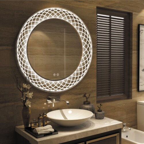 CHLOE Speculo Back Lit LED Mirror 6000K Daylight White 30 Wide Perspective: left