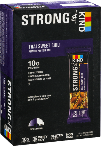 KIND Strong Thai Sweet Chili Almond Protein Bars Perspective: left