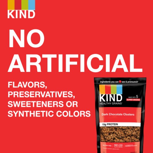 KIND Healthy Grains Dark Chocolate Protein Granola Clusters Perspective: left