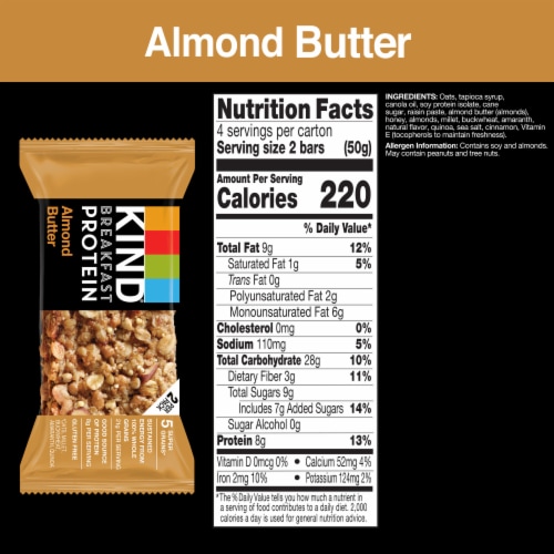 KIND Breakfast Gluten Free Almond Butter Protein Breakfast Bars Perspective: left