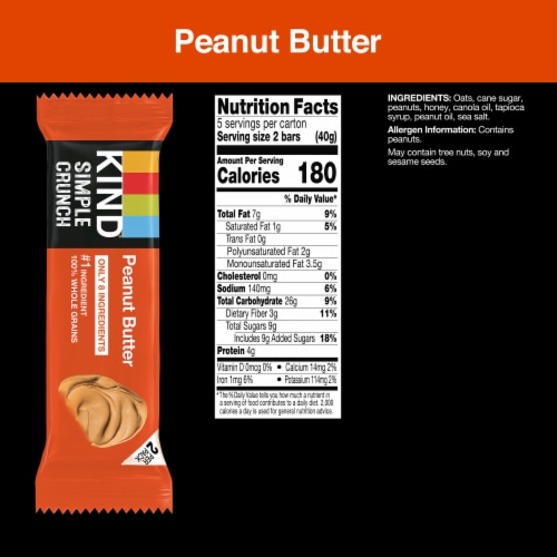 KIND Simple Crunch Peanut Butter Snack Bars Perspective: left