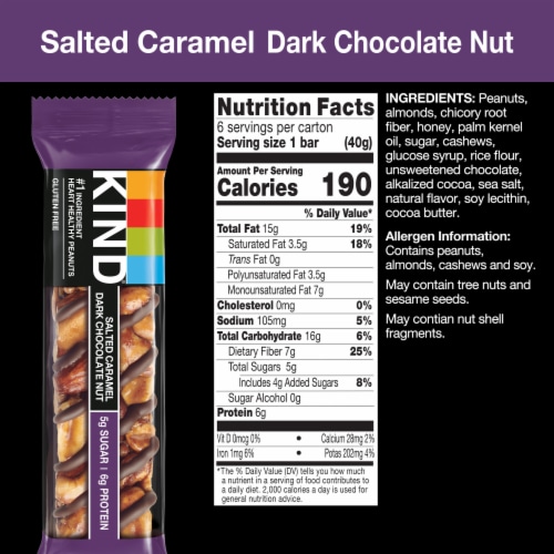 KIND Salted Caramel Dark Chocolate Nut Bars Perspective: left