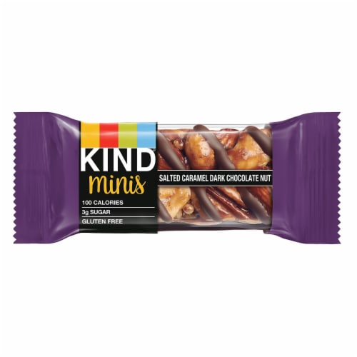 Kind 27970 0.7 oz Minis, Salted Caramel & Dark Chocolate Nut Chocalate - Pack of 20 Perspective: left