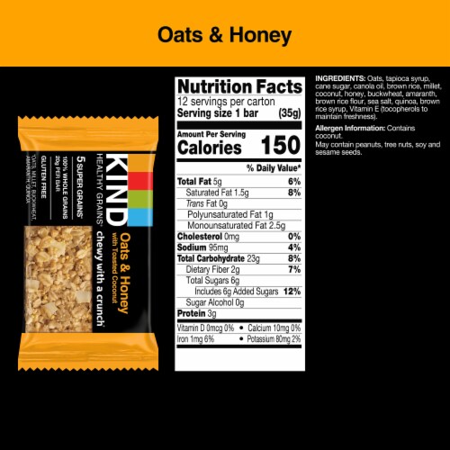 KIND Healthy Grains Oats & Honey Bars Perspective: left