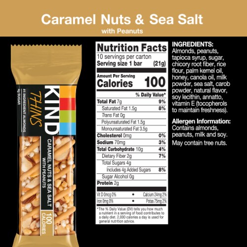 KIND® THINS Caramel Nuts & Sea Salt with Peanuts Bars Perspective: left