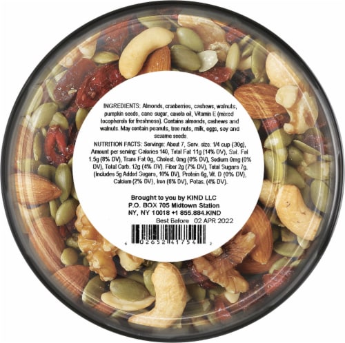 KIND Cashew Cranberry Walnut with Almonds & Pumpkin Seeds Trail Mix Perspective: left
