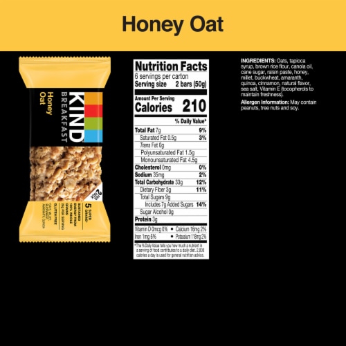KIND Honey Oat Breakfast Bars Perspective: left