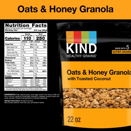 KIND Oats and Honey Healthy Grains Granola Clusters Perspective: left
