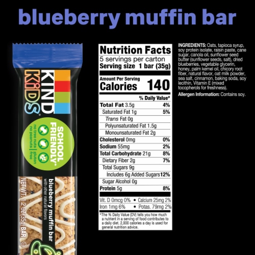 KIND Kids Blueberry Muffin Snack Bar Perspective: left