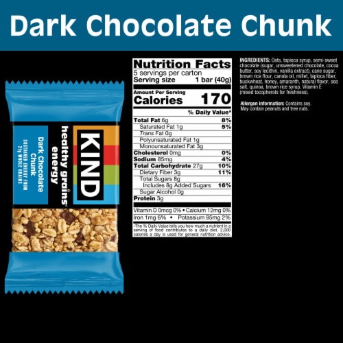 KIND Dark Chocolate Chunk Healthy Grains Energy Bars Perspective: left
