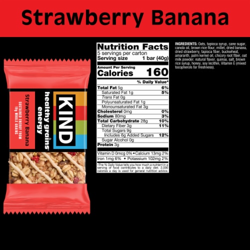 KIND Strawberry Banana Healthy Grains Energy Bars Perspective: left