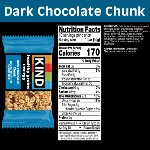 KIND Dark Chocolate Chunk Healthy Grains Energy Bars Value Pack Perspective: left