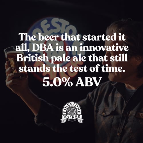Firestone Walker Double Barrel® Ale British Pale Ale Craft Beer Pack Perspective: left