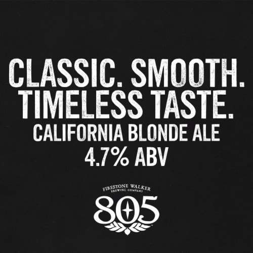Firestone Walker Brewing 805 Ale Beer Perspective: left
