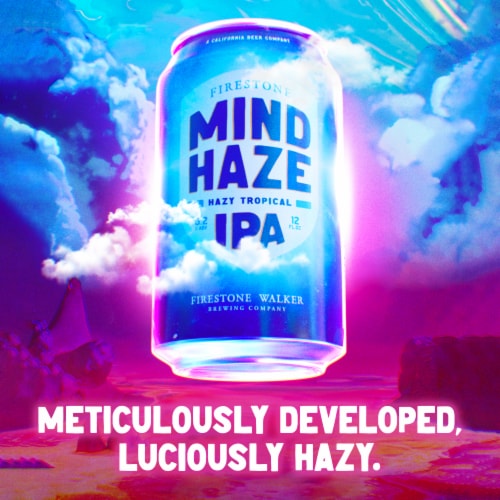 Firestone Walker Mind Haze Hazy IPA Craft Beer Cans Perspective: left
