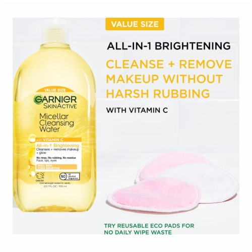 Garnier SkinActive Micellar Cleansing Water with Vitamin C Brightening Perspective: left