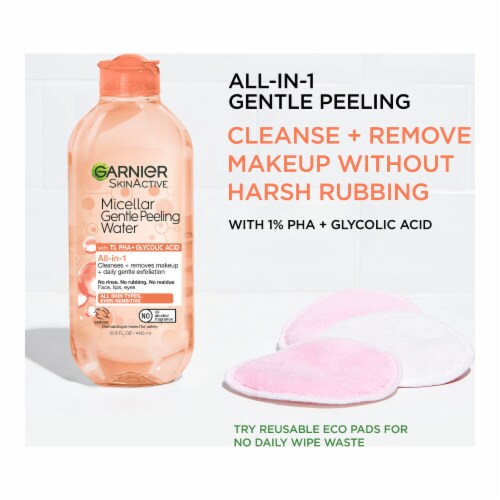 Garnier SkinActive Micellar Cleansing Water & Makeup Remover Gentle Peeling & Exfoliating Perspective: left