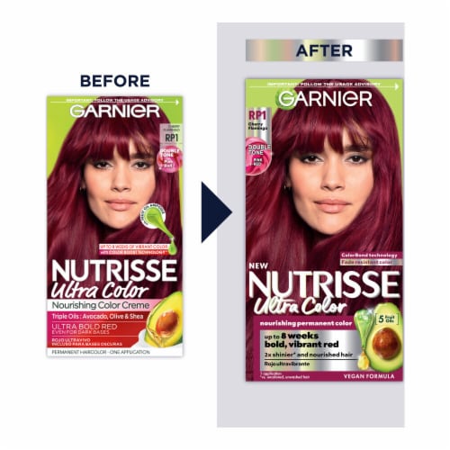 Garnier Nutrisse Ultra Color Nourishing Permanent Hair Color RP1 Cherry Flamingo Perspective: left