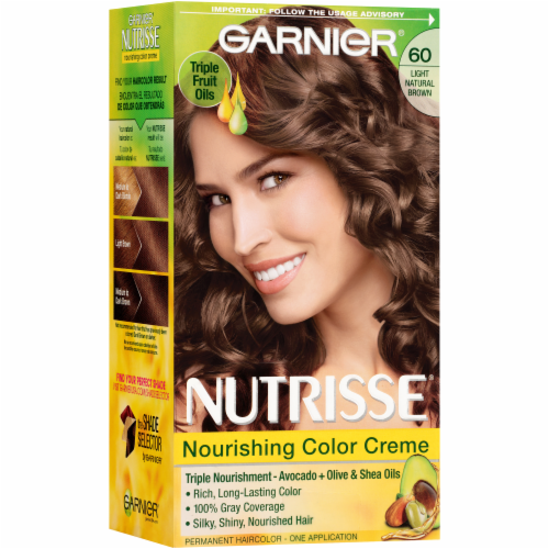 Garnier Nutrisse Light Natural Brown Permanent Haircolor Perspective: left